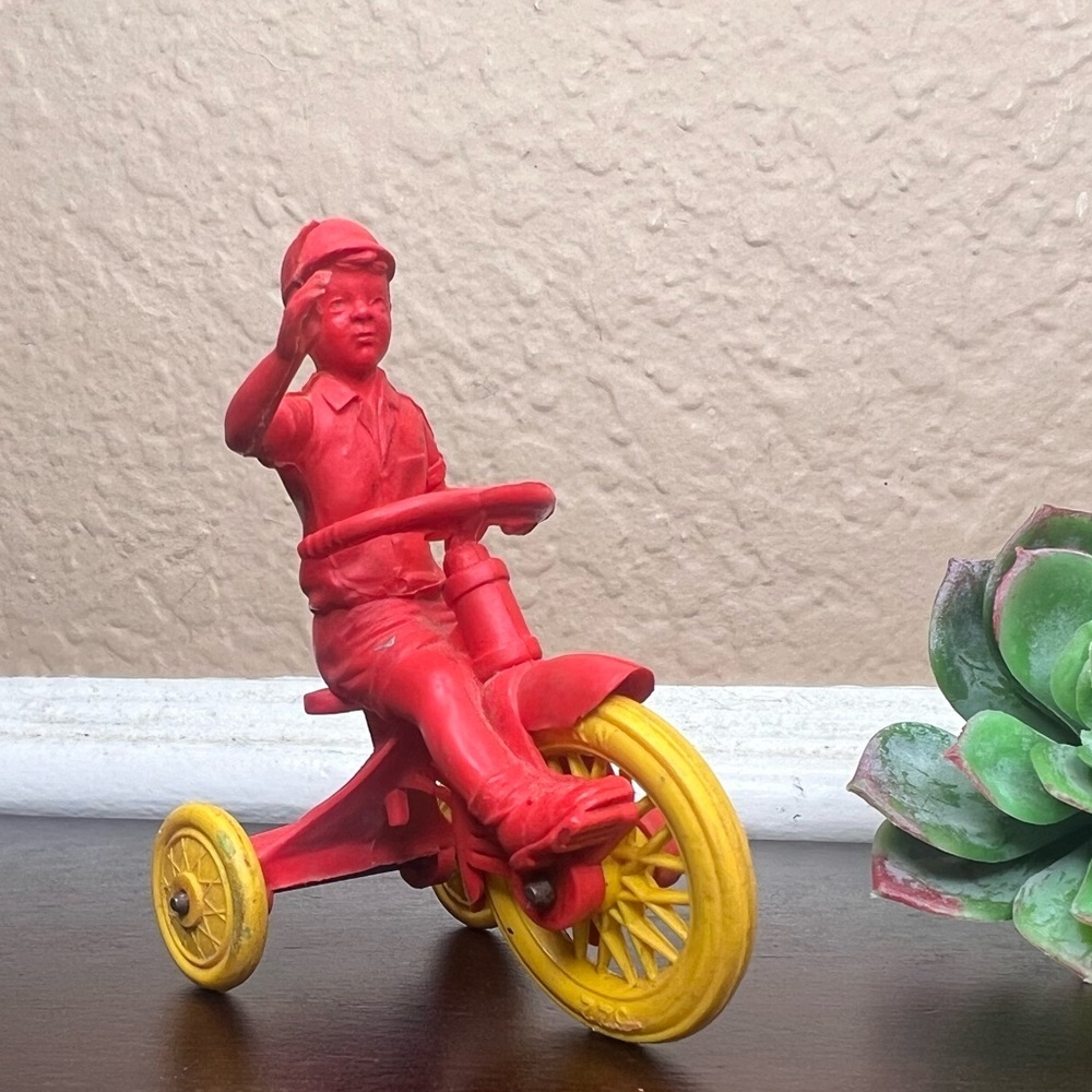 Vintage 1950s USA Rubber Boy on Trike – Auburn Toy Company​